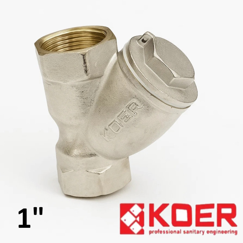 Фильтр грубой очистки латунный 1" KOER Никель
