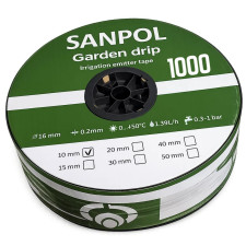 Крапельна стрічка Sanpol 1000м х 10см (емітер.) 8mil 1,38л.