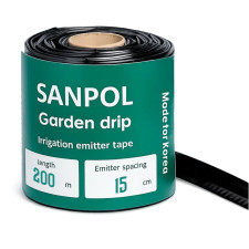 Крапельна стрічка Sanpol 200м х 15см емітерна 8mil 1,38л.