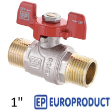 Кран 1 дюйм кульовий EUROPRODUCT ЗЗ метелик (RED)