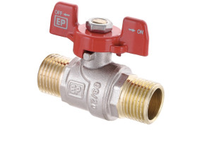 Кран 1 дюйм кульовий EUROPRODUCT ЗЗ метелик (RED)