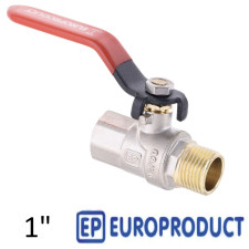Кран 1 дюйм кульовий EUROPRODUCT ВЗ важіль (RED)