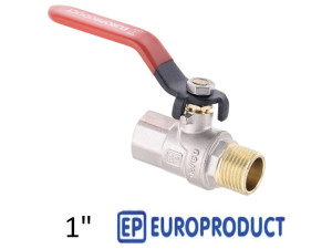Кран 1 дюйм кульовий EUROPRODUCT ВЗ важіль (RED)