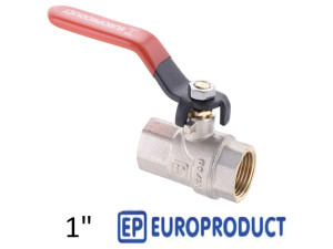 Кран 1 дюйм кульовий EUROPRODUCT ВВ важіль (RED)
