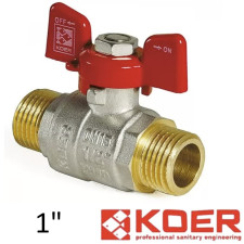 Кран 1 дюйм кульовий KOER ЗЗ метелик