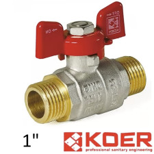Кран 1 дюйм кульовий KOER ЗЗ метелик
