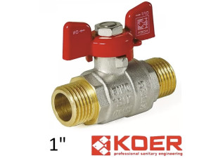 Кран 1 дюйм кульовий KOER ЗЗ метелик