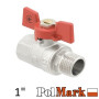 Кран 1 дюйм шариковый POLMARK Strong ВН бабочка (RED)
