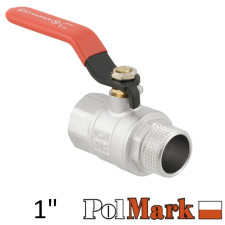 Кран 1 дюйм кульовий POLMARK Strong ВЗ важіль (RED)