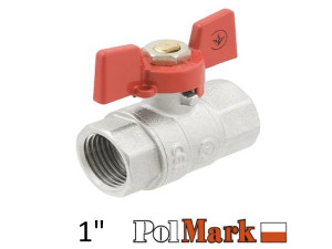 Кран 1 дюйм кульовий POLMARK Strong ВВ метелик (RED)