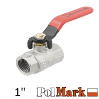 Кран 1 дюйм кульовий POLMARK Strong ВВ важіль (RED)
