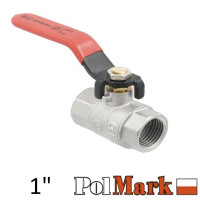 Кран 1 дюйм кульовий POLMARK Strong ВВ важіль (RED)