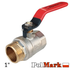 Кран 1 дюйм кульовий POLMARK Base ВЗ важіль (RED)