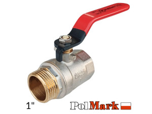 Кран 1 дюйм кульовий POLMARK Base ВЗ важіль (RED)