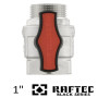 Кран 1 дюйм шариковый RAFTEC GOLD ВН бабочка (RED) PN50