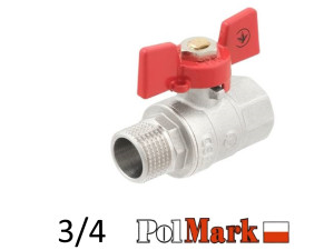 Кран 3/4 кульовий POLMARK Strong ВЗ метелик (RED)