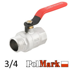 Кран 3/4 шариковый POLMARK Strong ВН рычаг (RED)