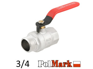 Кран 3/4 кульовий POLMARK Strong ВЗ важіль (RED)
