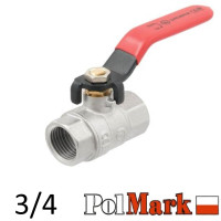 Кран 3/4 шариковый POLMARK Strong ВВ рычаг (RED)