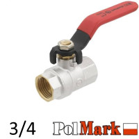 Кран 3/4 кульовий POLMARK Base ВВ важіль (RED)