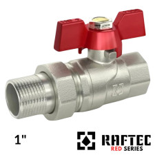 Кран з американкою прямий 1" RAFTEC RED