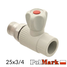 Кран радиаторный прямой 25х3/4 POLMARK PPR
