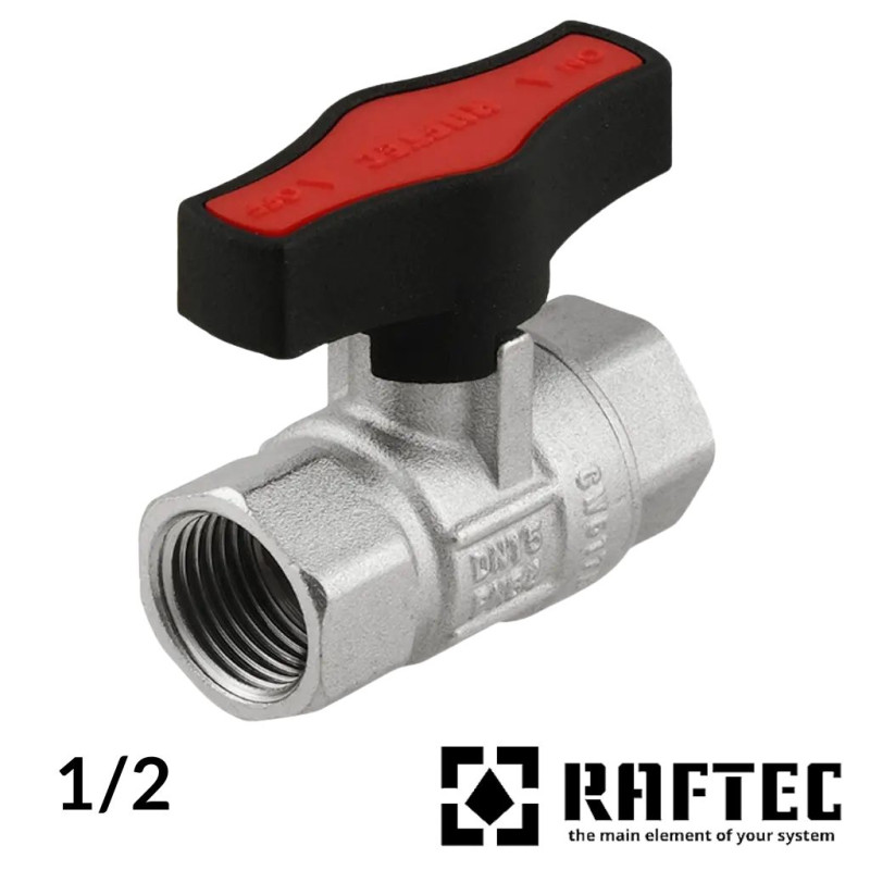 Кран 1/2 шариковый RAFTEC GOLD ВВ бабочка PN64