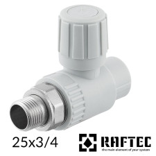 Кран радиаторный прямой 25х3/4 RAFTEC PPR