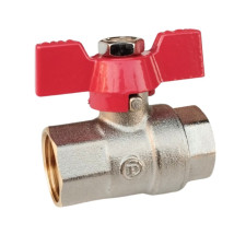 Кран 1/2 кульовий POLMARK Base ВВ метелик (RED)