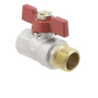 Кран 1 дюйм шариковый POLMARK Base ВН бабочка (RED)