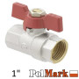 Кран 1 дюйм шариковый POLMARK Base ВВ бабочка (RED)