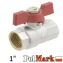 Кран 1 дюйм шариковый POLMARK Base ВВ бабочка (RED)