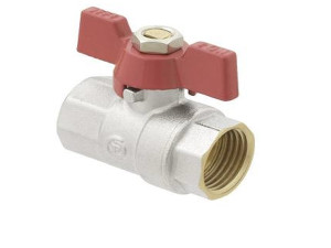 Кран 1 дюйм кульовий POLMARK Base ВВ метелик (RED)