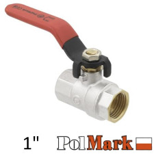 Кран 1 дюйм кульовий POLMARK Base ВВ важіль (RED)
