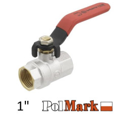Кран 1 дюйм кульовий POLMARK Base ВВ важіль (RED)
