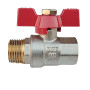 Кран шаровый 1/2 POLMARK Base ВН бабочка (RED)
