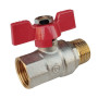 Кран шаровый 1/2 POLMARK Base ВН бабочка (RED)
