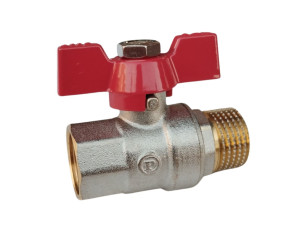 Кран шаровый 1/2 POLMARK Base ВН бабочка (RED)