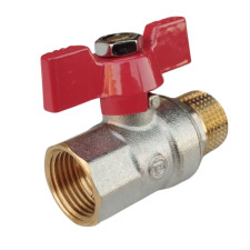 Кран кульовий 1/2 POLMARK Base ВЗ метелик (RED)