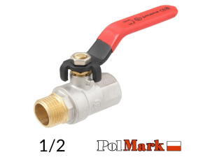 Кран 1/2 кульовий POLMARK Base ВЗ важіль (RED)