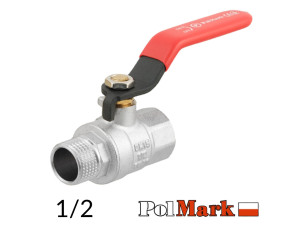Кран 1/2 кульовий POLMARK Strong ВЗ важіль (RED)