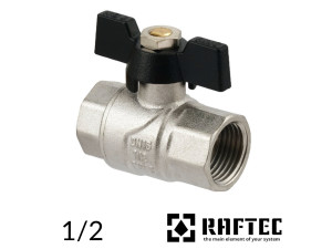 Кран 1/2 кульовий RAFTEC ВВ метелик (BLACK)