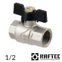 Кран 1/2 шариковый RAFTEC ВВ бабочка (BLACK)