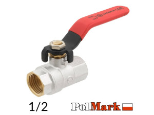 Кран 1/2 кульовий POLMARK Base ВВ важіль (RED)
