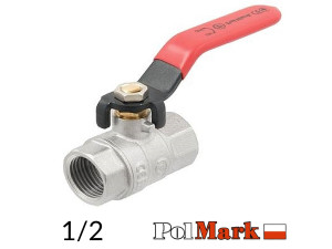 Кран 1/2 кульовий POLMARK Strong ВВ важіль (RED)