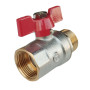 Кран 3/4 шариковый POLMARK Base ВН бабочка (RED)