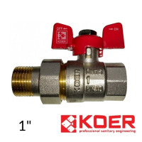 Кран з американкою прямий KOER 1 - Червоний