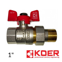 Кран з американкою прямий KOER 1 - Червоний