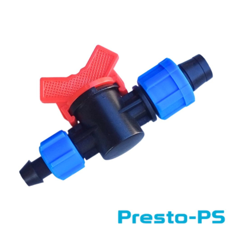 Кран стартовый PRESTO для капельной ленты с поджимом