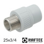 Фитинг полипропиленовый 25 мм с переходом на наружную резьбу 3/4 Raftec